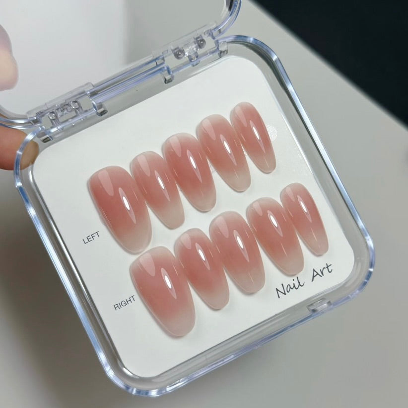 SENTIA "Glass Blush" Jelly Ombré Press-On Nails