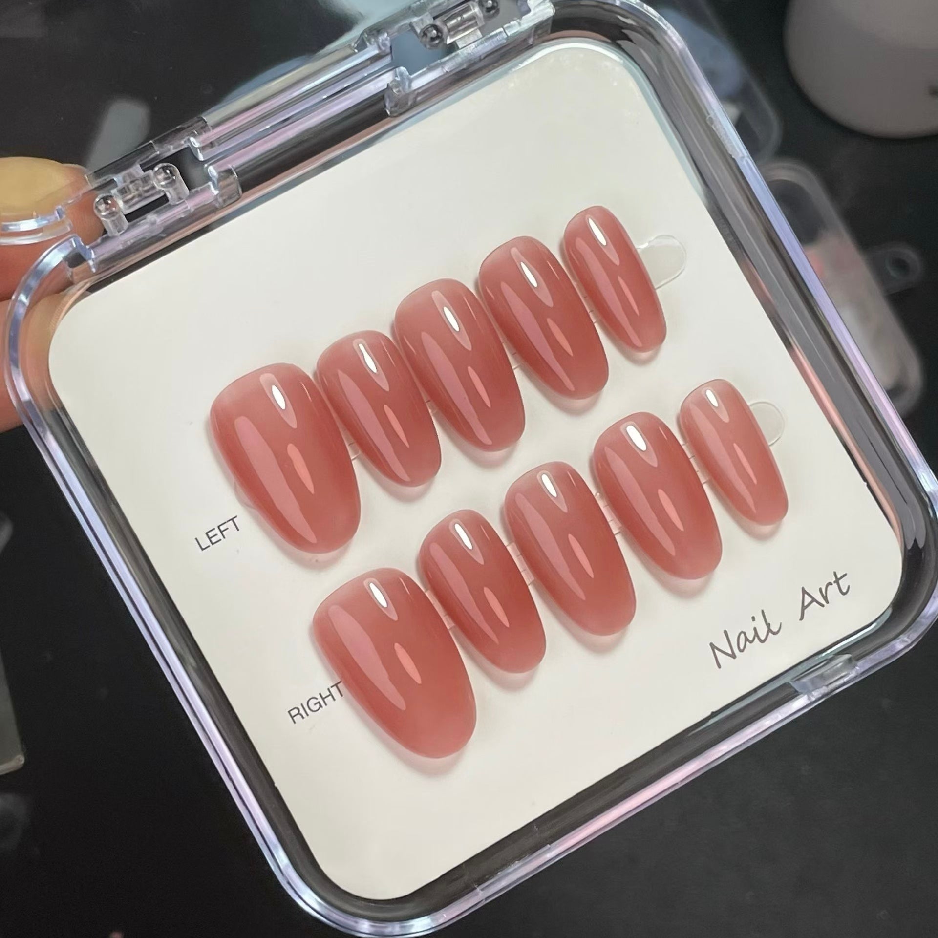 SENTIA "Second Skin" Sheer Jelly Gel Press-On Nails | Ultra-Glossy Solid Color Collection