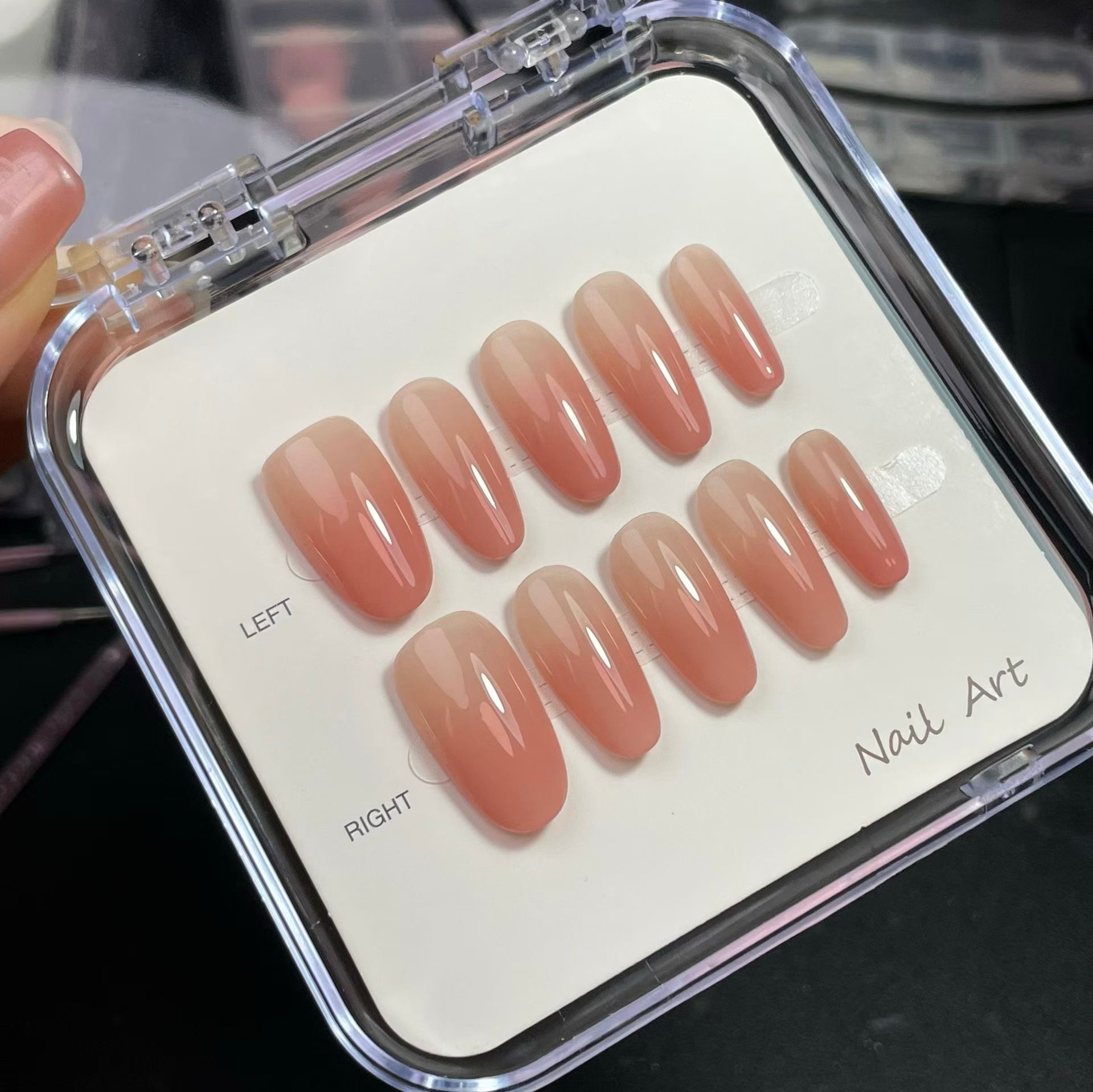 SENTIA "Glass Blush" Jelly Ombré Press-On Nails