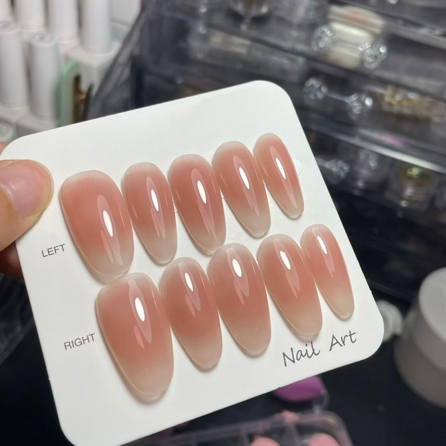 SENTIA "Glass Blush" Jelly Ombré Press-On Nails